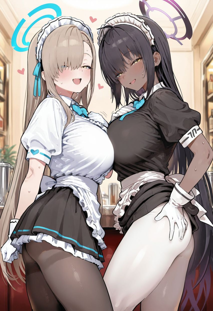 【画像】メイドさん「しっかりご奉仕しちゃいますね♥」白黒メイドに至れり尽くせりなご奉仕をしてもらう【ブルアカ】