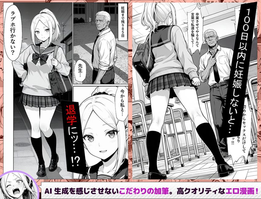 【同人】男さん「今日からゆっくり調教してやる♥」親友の将来と尊厳をかけた極限の100日。【100日後に妊娠する女子校生 ～井高 美優莉 編～】