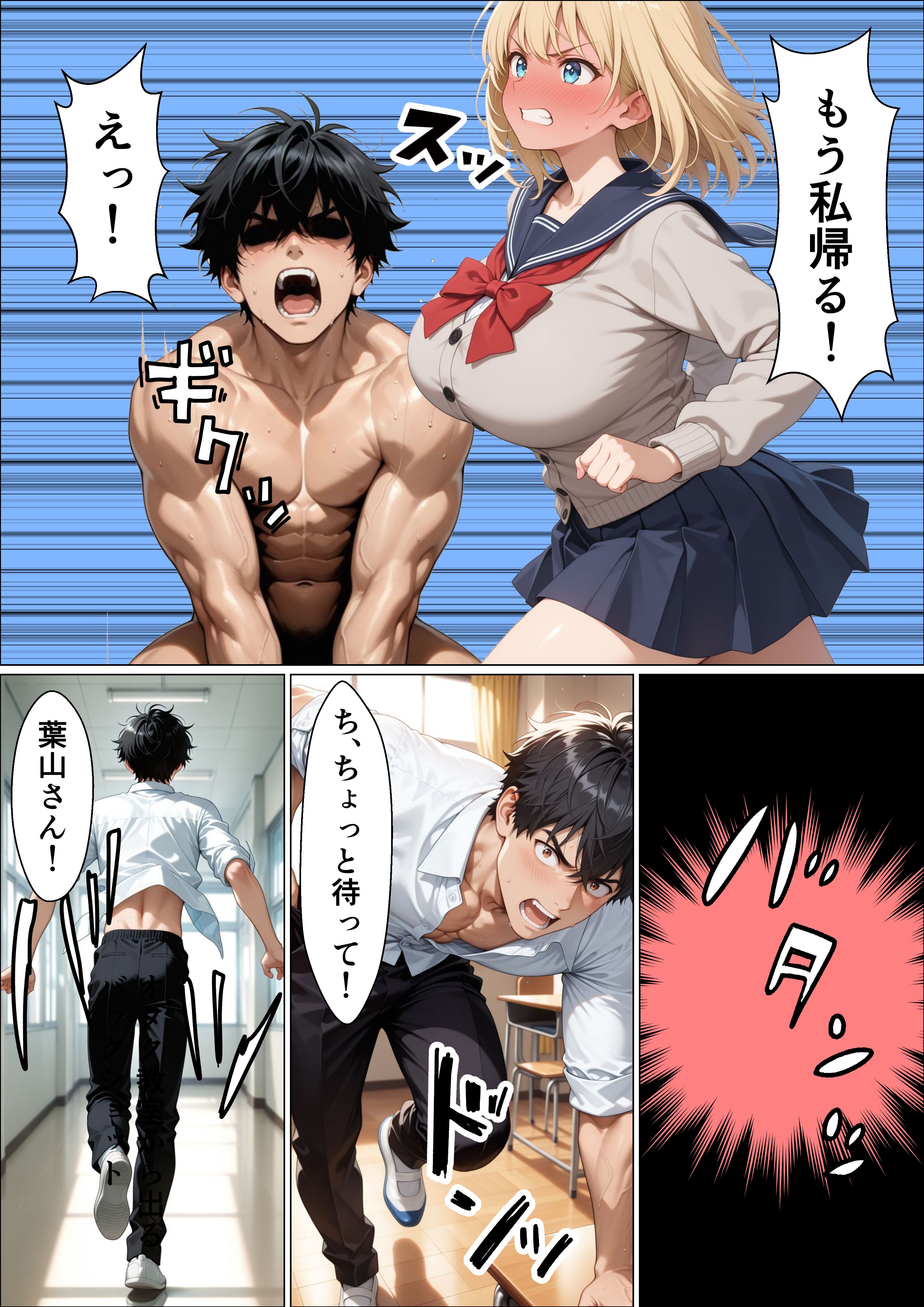 【画像】ギャルさん「フェラだけだからね…！」【女番長ギャルが事故で自分をかばった陰キャ転校生にご奉仕セックスする話】