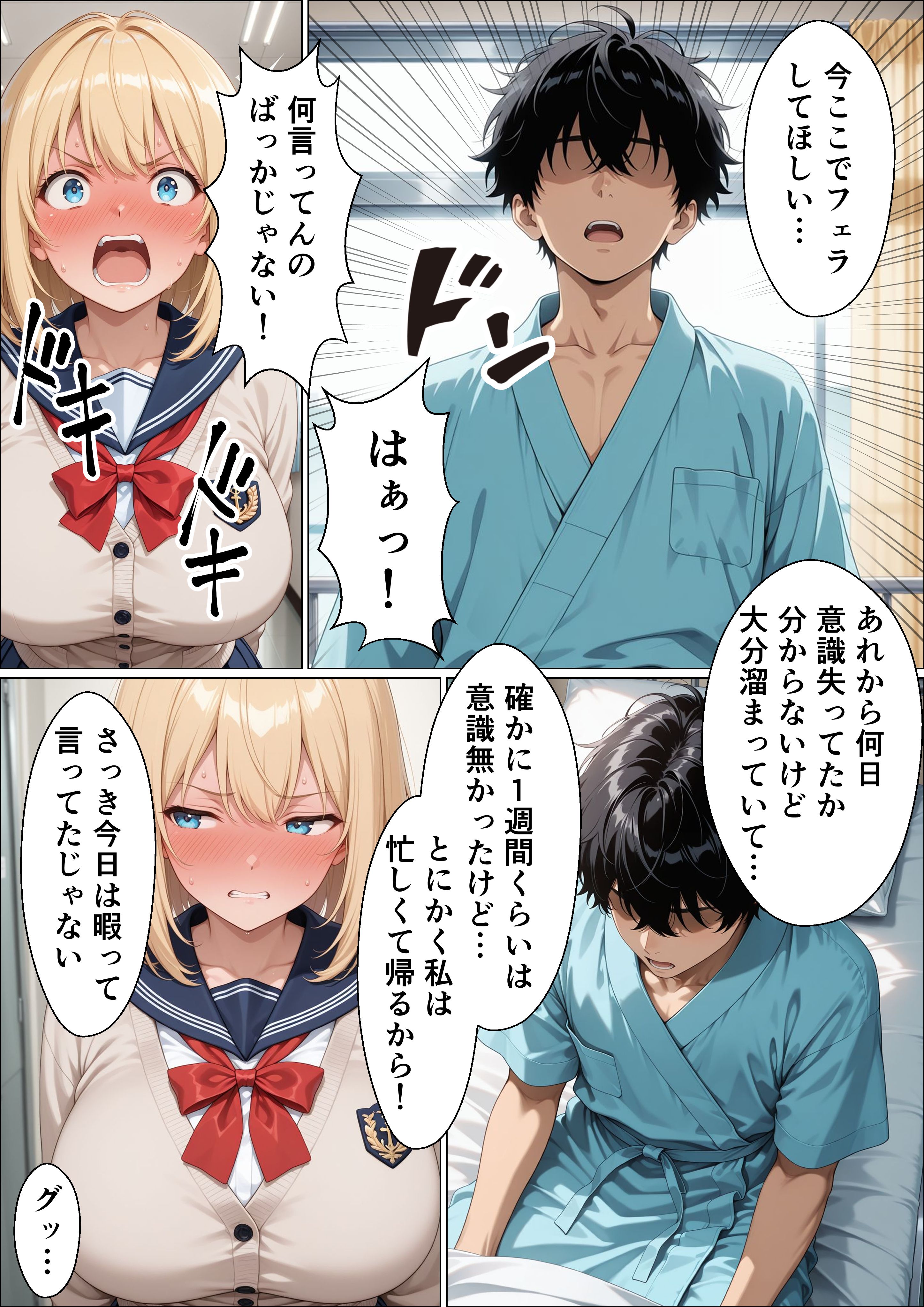 【画像】ギャルさん「フェラだけだからね…！」【女番長ギャルが事故で自分をかばった陰キャ転校生にご奉仕セックスする話】