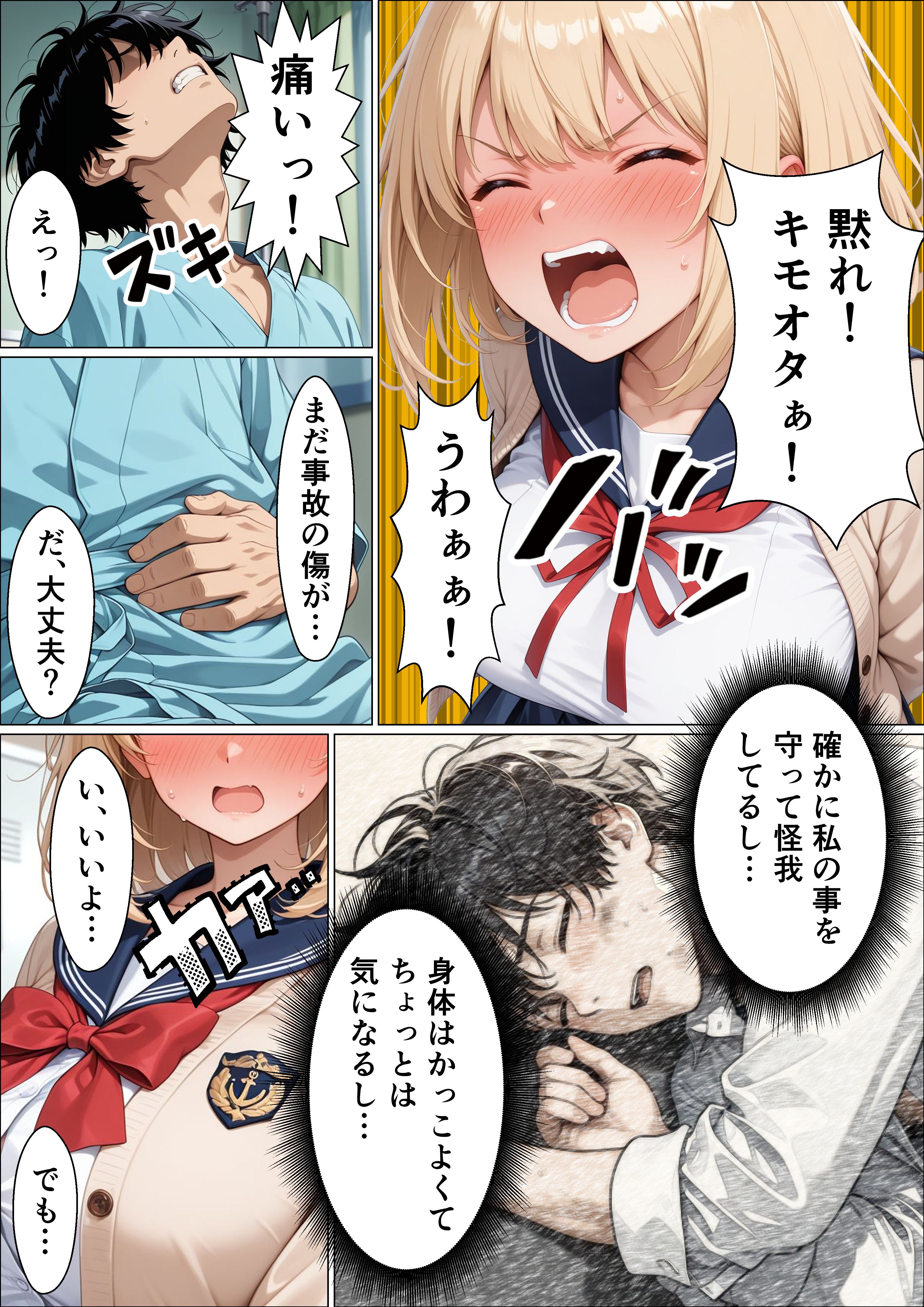 【画像】ギャルさん「フェラだけだからね…！」【女番長ギャルが事故で自分をかばった陰キャ転校生にご奉仕セックスする話】