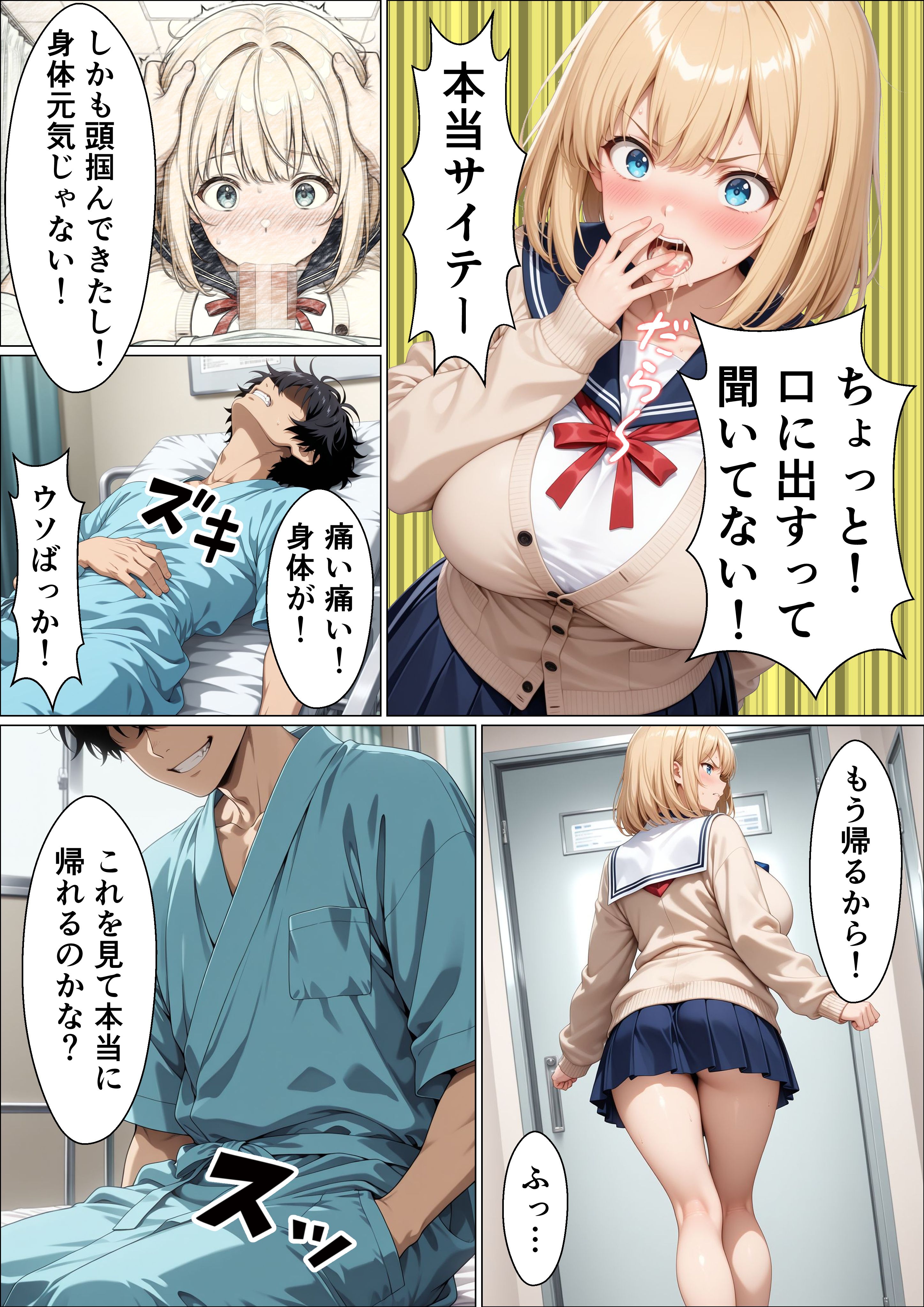 【画像】ギャルさん「フェラだけだからね…！」【女番長ギャルが事故で自分をかばった陰キャ転校生にご奉仕セックスする話】