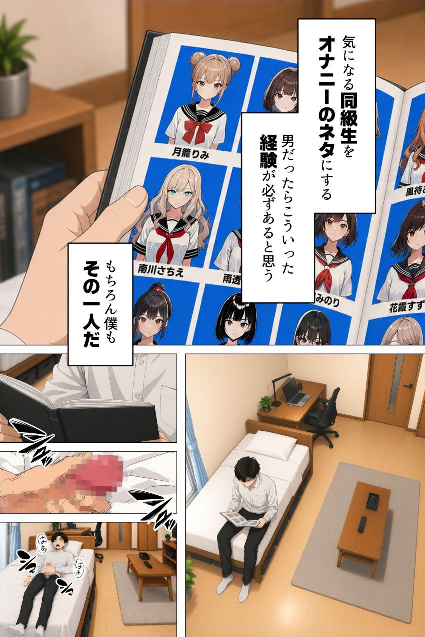 【漫画】女さん「それじゃあ咥えるからさ、脱いでもらっていい？」【指名は卒アルの中で 卒業アルバムに載っている元同級生しか在籍していないデリヘル店】