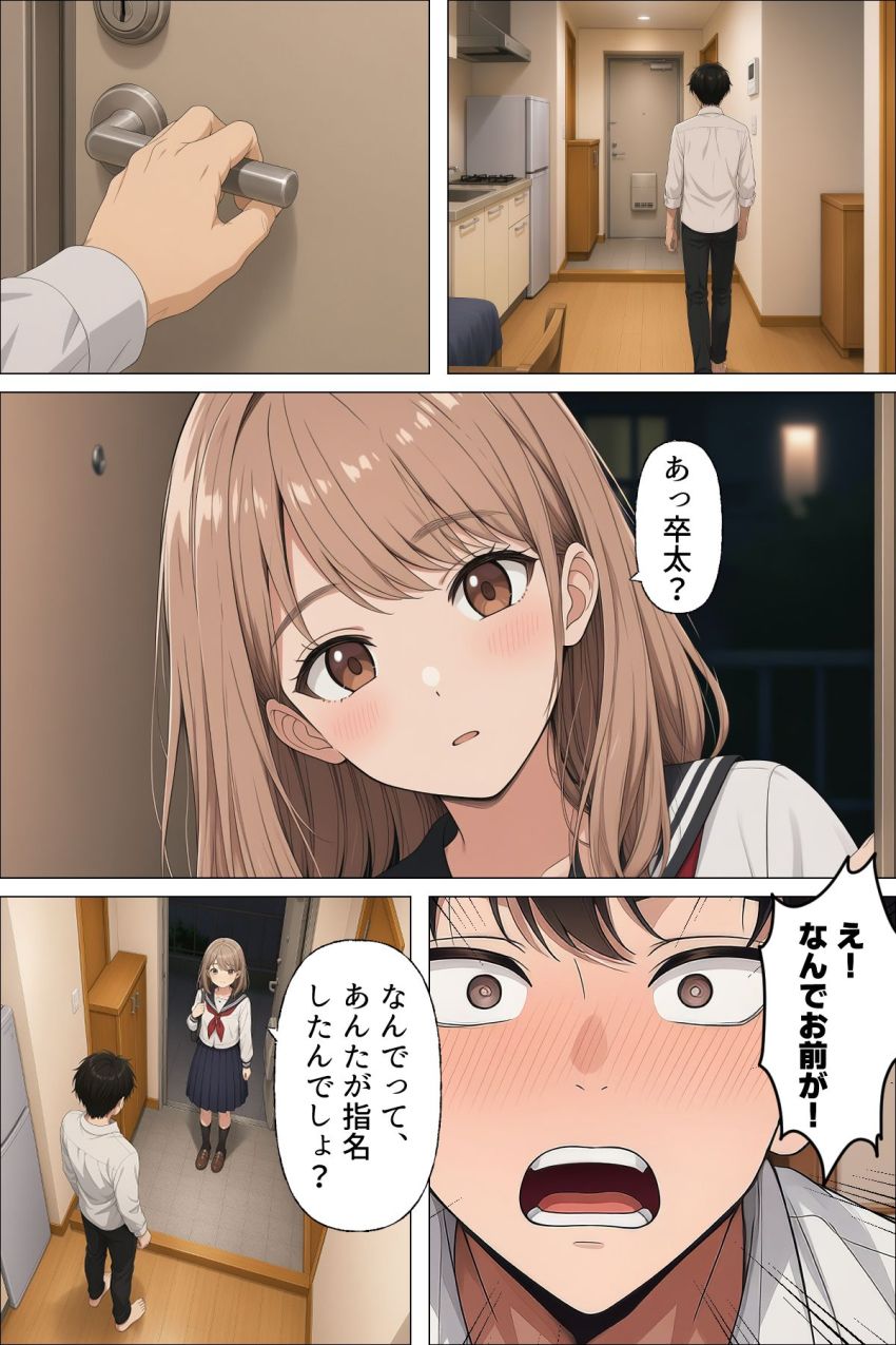 【漫画】女さん「それじゃあ咥えるからさ、脱いでもらっていい？」【指名は卒アルの中で 卒業アルバムに載っている元同級生しか在籍していないデリヘル店】