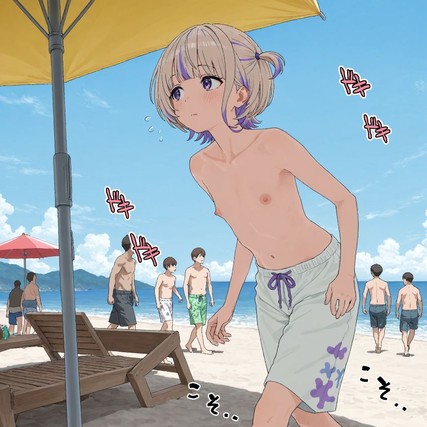 【画像】女さん「バンチョーの根性見したりゃぁぁ！！」罰ゲームで男水着チャレンジすることになった女さん
