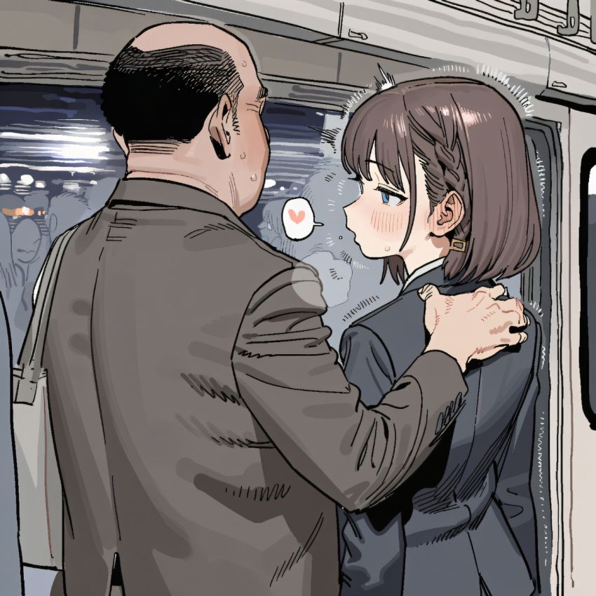 【画像】電車でチ●ンに会ったJKさんが多目的トイレに連れ込まれ大量中出し【月曜日のたわわ】