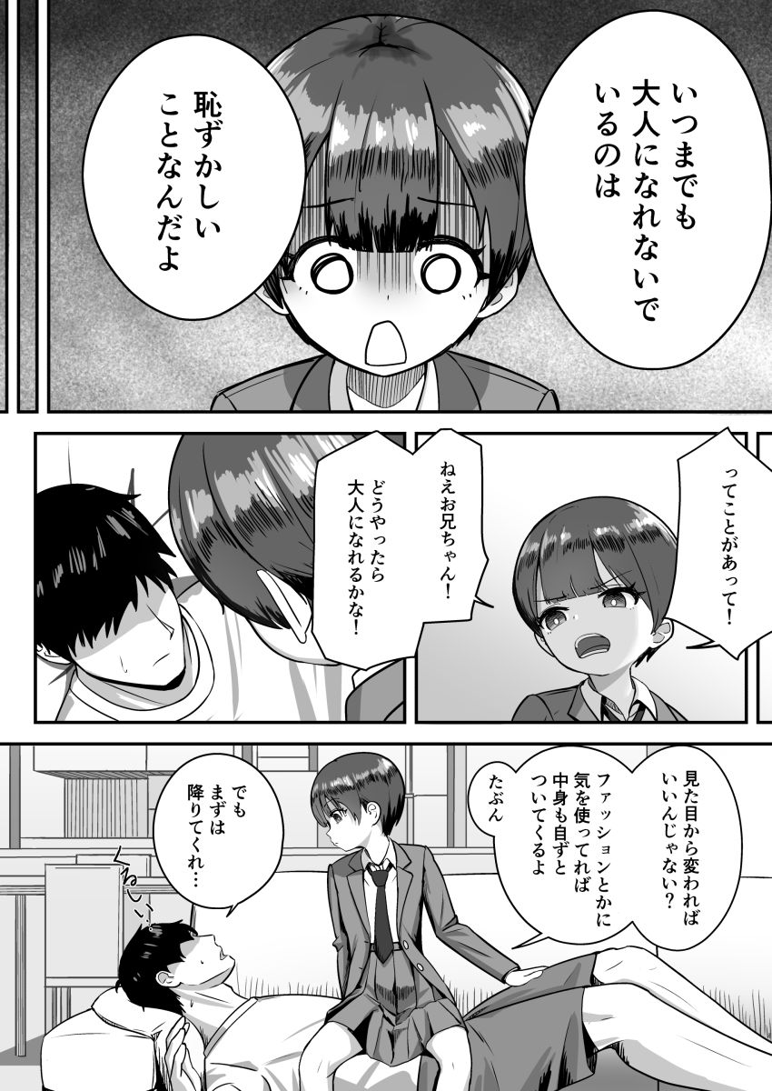 【同人】女さん「っあ♥ああっ♡これ…だめっ、おかしくなるっ♥♡」妹の悩みを解決するためにマッサージしてあげる兄【妹は大人っぽいって言われたいらしい】