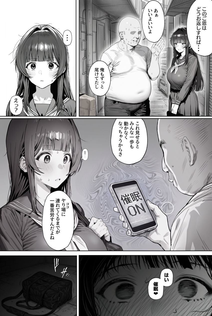【画像】おじさん「獲物ゲ～ット♥」一瞬のスキを見逃さず女を搔っ攫う催眠おじさん