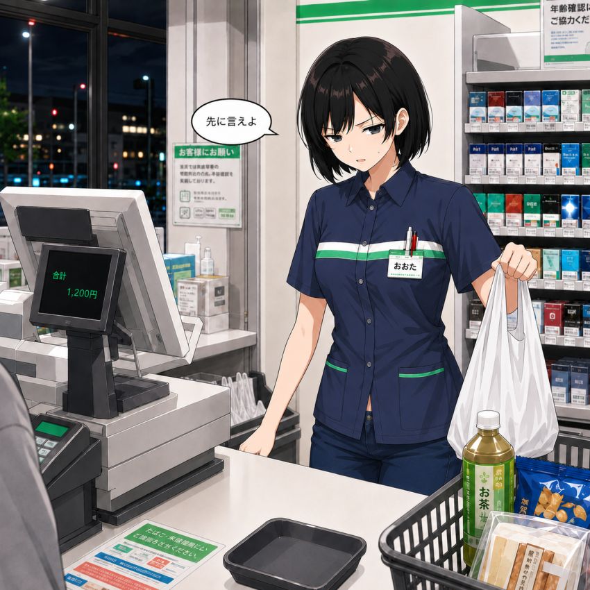 【画像】女さん「準備しますので少々お待ちください…」コンビニの支払いを催眠アプリで会計してみた