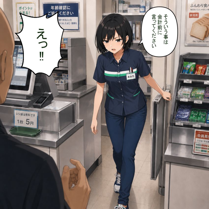 【画像】女さん「準備しますので少々お待ちください…」コンビニの支払いを催眠アプリで会計してみた