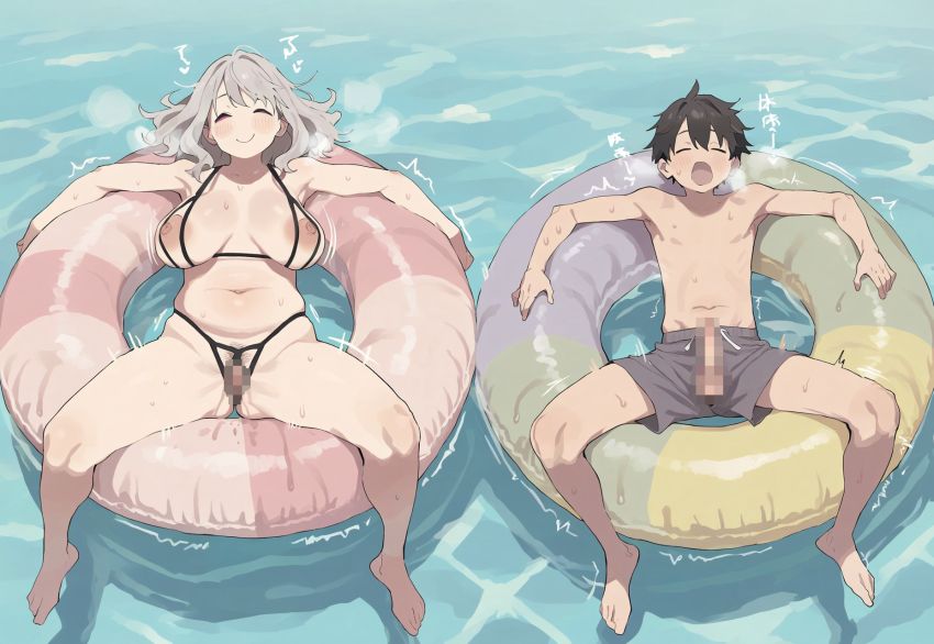 【画像】お姉さんとプールで人目も憚らずハメまくる男くん
