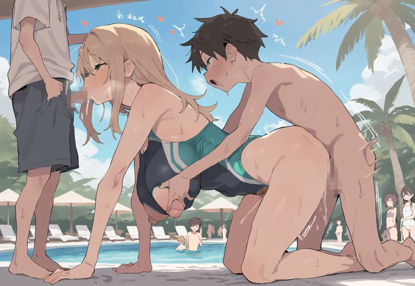 【画像】お姉さんとプールで人目も憚らずハメまくる男くん