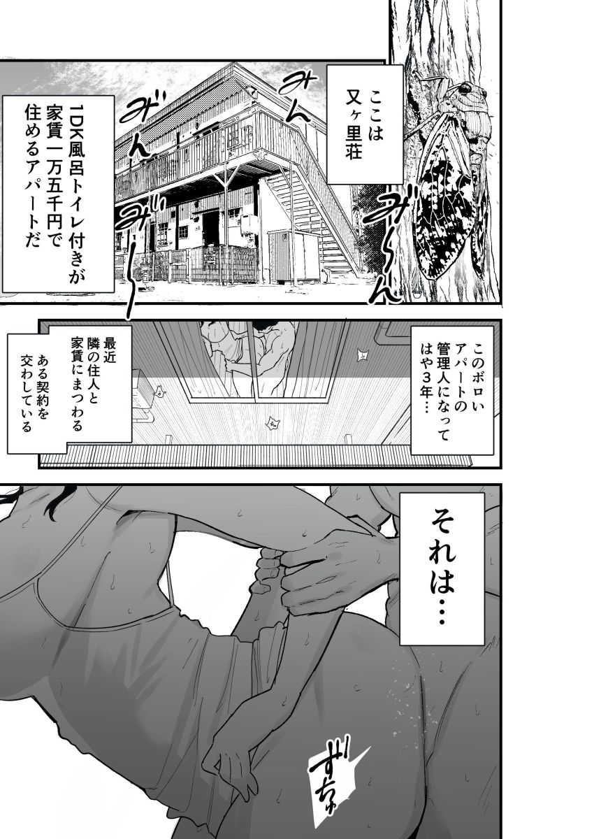 【同人】男さん「おおっく…うっ…めっちゃ射精る…ッ」旦那と海に行った人妻さん帰ってすぐ大家に抱かれに行ってしまう【退廃妻2】