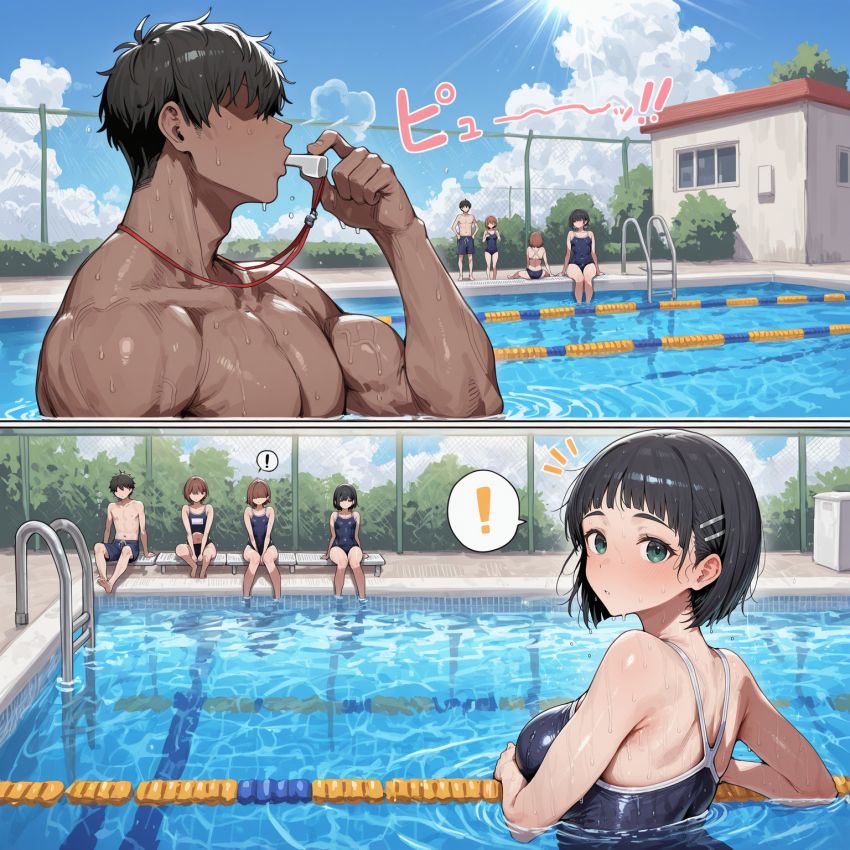 【画像】クラスの巨乳に目を付けた体育教師が水泳の授業で個人レッスン【SAO】