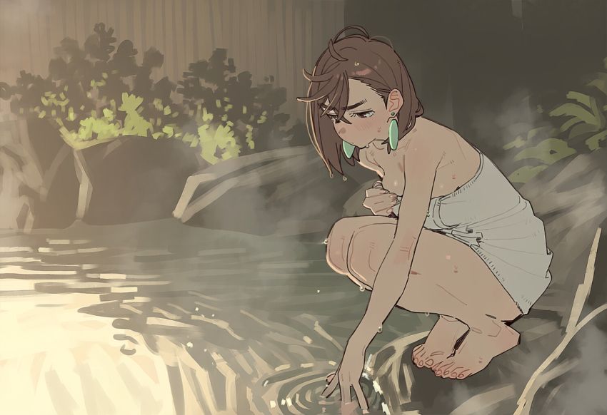 【画像】一人温泉で温まっていたら入り込んできたおっさん連中にマワされてしまうJKさん【ダンダダン】
