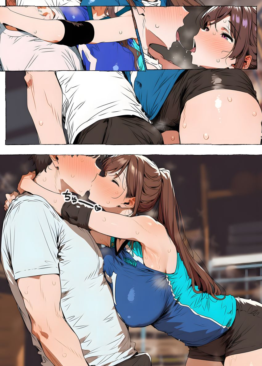 【漫画】男さん「どいて…もう出ッ…もういいや…中で…」近所のママさんバレーサークルの臨時コーチをすることになった男さん【【ママさんバレー】巨乳人妻と練習後の汗だくSEX】