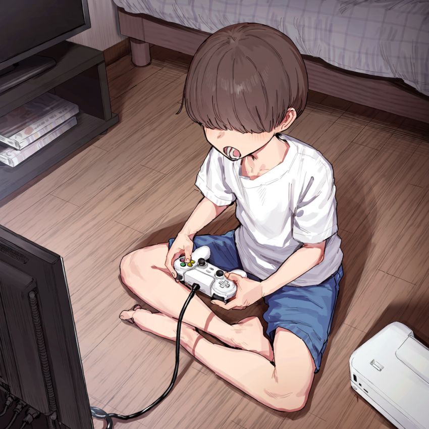 【画像】男くんがゲーム中にテレビから爆乳女幽霊が出てきて滅茶苦茶チ●ポしゃぶってきた