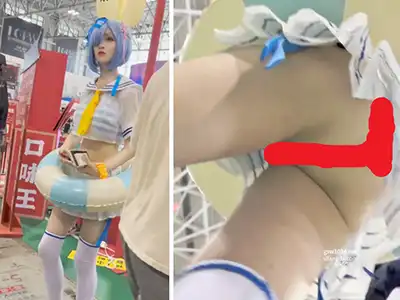 【無修正】コミケ史上最もマン○を晒した女子コスプレイヤーの動画、何度見てもヤバい