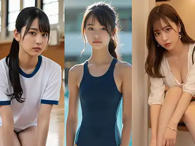 【AIグラビア】競泳水着・女子校生・体操服・OL・下着・X(旧ツイッター・Twitter)の気になるAI画像