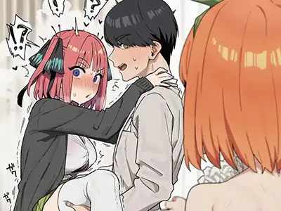 【画像】二乃と風太郎が浮気えっちしてるのを四葉に見つかっちゃうエロ画像