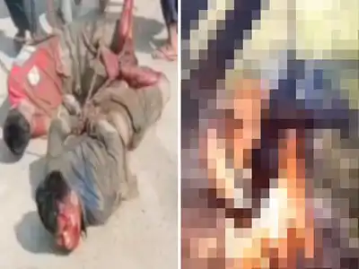 【閲覧注意】ミャンマーの武装勢力に捕まった男達、鎖に吊るされて生きたまま丸焼きにされる